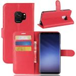Røde Elegant Mobilpung Samsung Galaxy S9 covers i Læder på udsalg 