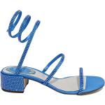 Blå Elegant René Caovilla Sommer Sandaler med hæl i Læder blokhæle Størrelse 36.5 til Damer 