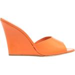 Orange Sommer Sandaler med kilehæl i Læder Kilehæle Med elastik med peep toe Størrelse 36.5 til Damer på udsalg 