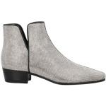Sølvfarvede SANTONI Læderstøvler i Læder blokhæle Med lynlåse Størrelse 38 til Damer 