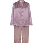 Pinke Lady Avenue Pyjamas i Satin Størrelse XL til Damer 