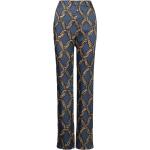 Satin Printed Trousers Bottoms Trousers Flared Blue Mango