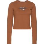 Brune Calvin Klein Jeans Langærmede t-shirts Med lange ærmer Størrelse XL 