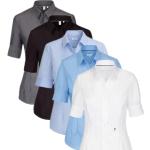 Lyseblå Seidensticker Bæredygtige Kortærmede skjorter i Poplin med Øko-Tex Kent krave med korte ærmer Størrelse 3 XL til Damer 