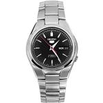Seiko snk607k 1-5 Gent's Automatic Watch Analogue Black Dial Steel Strap Grey