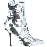 Sølvfarvede SERGIO ROSSI Læderstøvler med smal sål Størrelse 36.5 til Damer 