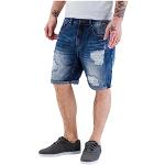 Blå Shine Denim shorts i Bomuld Med huller Størrelse XL 
