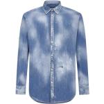 Blå DSQUARED2 Langærmede skjorter i Denim Størrelse XL til Herrer på udsalg 