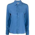 Blå Langærmede skjorter i Silke Med lange ærmer Størrelse XL til Damer på udsalg 