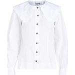 Hvide Peter Pan Ganni Økologiske Bæredygtige Dameskjorter i Bomuld med Peter Pan udskæring Størrelse XL på udsalg 