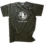 Oliven Suicide Squad Shirtzshop T-shirts med rund hals i Bomuld Størrelse 3 XL til Herrer 