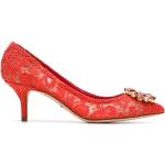 Røde Dolce & Gabbana Stiletter i Ruskind Med elastik med spidse skosnuder Størrelse 41 til Damer på udsalg 