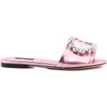 Pinke Dolce & Gabbana Sommer Klipklappere i Læder Størrelse 40.5 til Damer på udsalg 