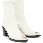 Hvide Alexander McQueen Læderstøvler i Læder med rem med spidse skosnuder Hælhøjde 5 - 7 cm Størrelse 38.5 til Damer på udsalg 