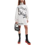 Hvide Calvin Klein Aftenkjoler i Bomuld Med lange ærmer Størrelse XL til Damer på udsalg 