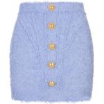Lyseblå BALMAIN Korte nederdele i Tweed Størrelse XL til Damer på udsalg 