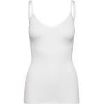 Silk Strap Top W/ Elastic Band Tops T-shirts & Tops Sleeveless White Rosemunde