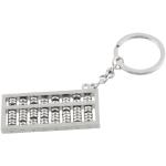 Silver Tone Mini Abacus Pendant Key Ring Keychain