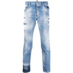 Blå DSQUARED2 Lavtaljede jeans i Bomuld Med huller Størrelse 3 XL til Herrer på udsalg 