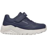 Blå Klassiske Skechers Sneakers med kilehæl i Læder Med elastik Størrelse 27 til Drenge 