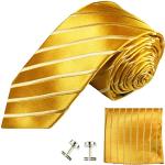 Guldfarvede Paul Malone Smalle slips i Silke Størrelse XL 