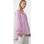 Pinke Romantiske Langærmede skjorter i Bomuld Med lange ærmer Størrelse XL med Striber til Damer 
