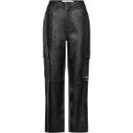 Slfkaisa Hw Leather Pant Selected Femme Black