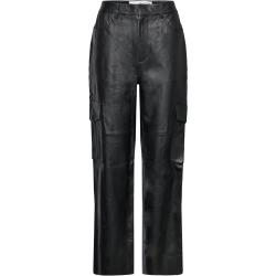 Slfkaisa Hw Leather Pant Bottoms Trousers Leather Leggings-Bukser Black Selected Femme