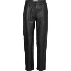 Slfmarie Mw Leather Pants B Noos Selected Femme Black