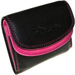 Small Handy Party Disco Leather Wallet with RFID Protection for Men and Women, Pink black, Modern
