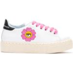 Hvide Chiara Ferragni Sneakers i Læder Størrelse 28 med Navn med Blomstermønster til Piger på udsalg 