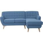 Blå Retro Beliani Chaiselong sofaer til 3 Personer med Ben på udsalg 