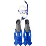 Speedo Adult Glide Mask, Snorkel & Fin Set - Grey/Blue, 39/40