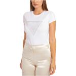 Hvide Guess Sommer T-shirts i Bomuld Størrelse XL til Damer på udsalg 