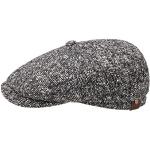 Stetson Hatteras Donegal Schirmmütze Flatcap Ballonmütze Tweedcap für Damen Herren Wintercap mit Schirm, Futter Herbst Winter (63 cm - schwarz)