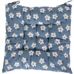 Blå Havehynder med Blomster 38x38 cm med Blomstermønster på udsalg 