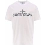 Stone Island T-Shirt - Hvid M. Logo - 10 År (140) - Stone Island T-Shirt