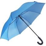 Stor blå paraply diameter 119 cm sort buet skaft - Luna - Lyse blå