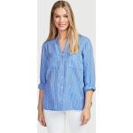 Blå Bluser med V-udskæring Størrelse XL med Striber til Damer på udsalg 