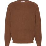 Structured Cotton Sweater Tops Knitwear Round Necks Brown Mango