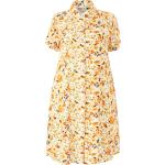 Gule Studio Sommer Plus size kortærmede kjoler med korte ærmer Størrelse 3 XL med Blomstermønster til Damer på udsalg 