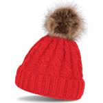 Røde Vinter Beanie i Kunstig pels Størrelse XL til Damer 