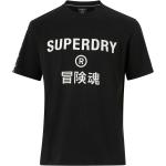 Sorte Superdry T-shirts med tryk i Bomuld med rund udskæring Størrelse XL til Damer på udsalg 