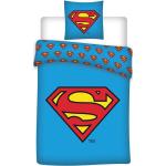 Superman sengetøj - 140x200 cm - Superman logo - 2 i 1 sengesæt - Dynebetræk i 100% bomuld