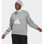 Grå Sporty adidas Bæredygtige Sweatshirts i Fleece Størrelse XL til Damer på udsalg 