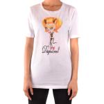Hvide DSQUARED2 Forårs Kortærmede t-shirts i Bomuld med korte ærmer Størrelse XL med Dyreprint til Damer på udsalg 