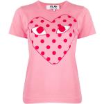Pinke Comme des Garçons PLAY T-shirts med rund hals med rund udskæring med korte ærmer Størrelse XL med Prikker til Damer 
