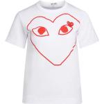 Hvide Comme des Garçons PLAY T-shirts med rund hals i Bomuld med rund udskæring Størrelse XL til Damer 