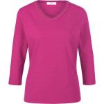 Pinke Elegant Peter Hahn T-shirts med 3/4-ærmer i Bomuld med Glitter Med 3/4 ærmer Størrelse XL til Damer 
