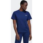 Mørkeblå Sporty adidas Bæredygtige T-shirts med rund hals i Jersey med rund udskæring Størrelse XL til Damer på udsalg 